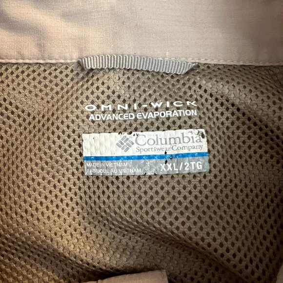 Columbia Omni-Wick Shirt Beige XXL/T2G Advanced Evaporation Outdoor Fishing - Picture 3 of 3